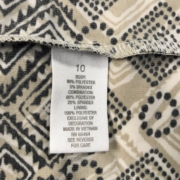 Roz & Ali Sleeveless Blouson Dress Women’s Size 10 Multicolor Round Beaded Neck - Picture 7 of 16